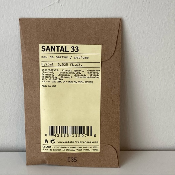 Le Labo Other - Le Labo Santal 33 EDP / Perfume 0.75ml Sample Brand New & Sealed
